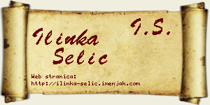 Ilinka Selić vizit kartica